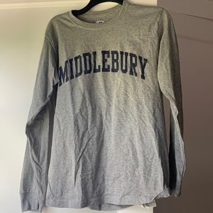 Grey Middlebury College long sleeve tshirt
